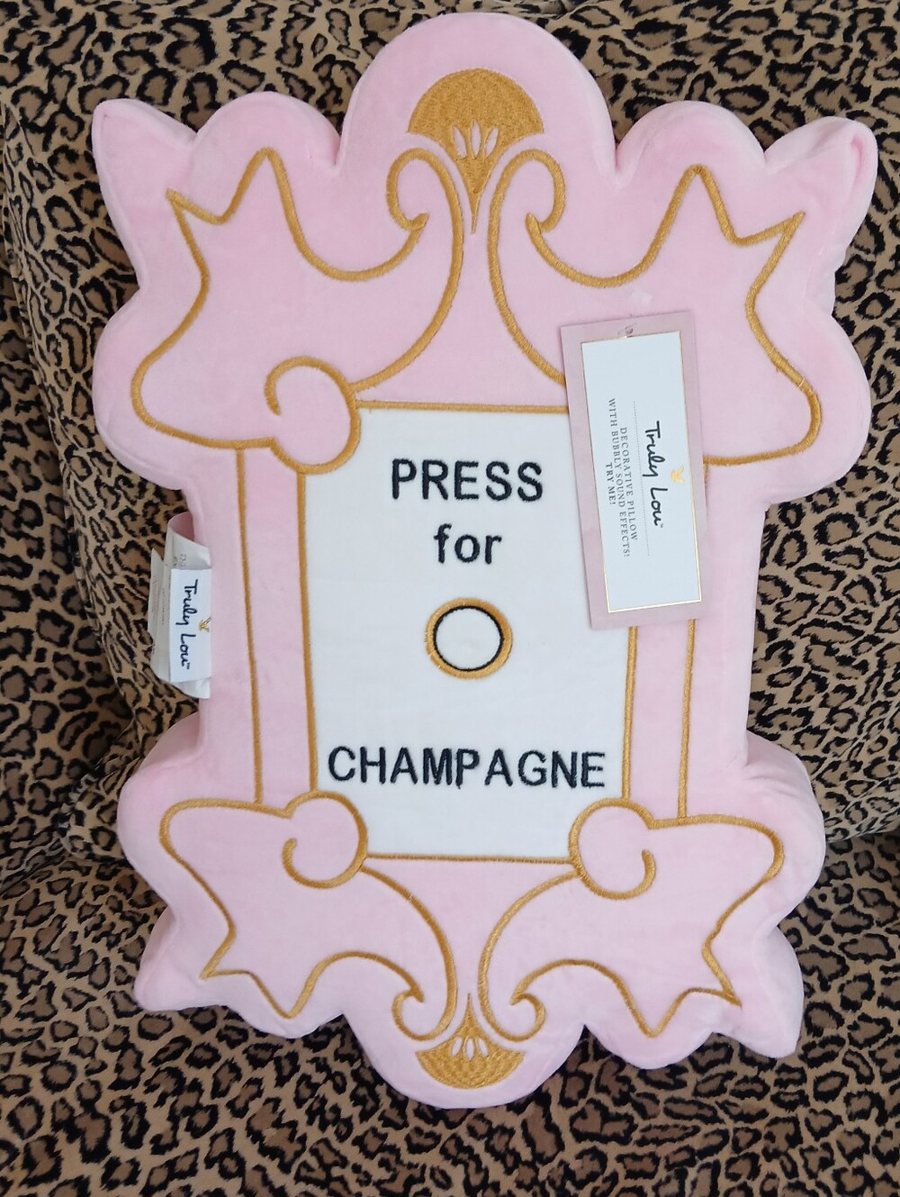 Press For Champagne Pink Pillow NWT